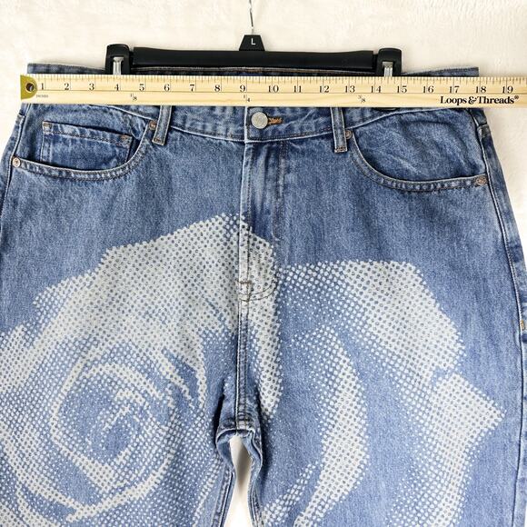 Chinatown Market Rose Parade Floral Straight Leg Jeans XL 36x30 Streetwear - Picture 10 of 14